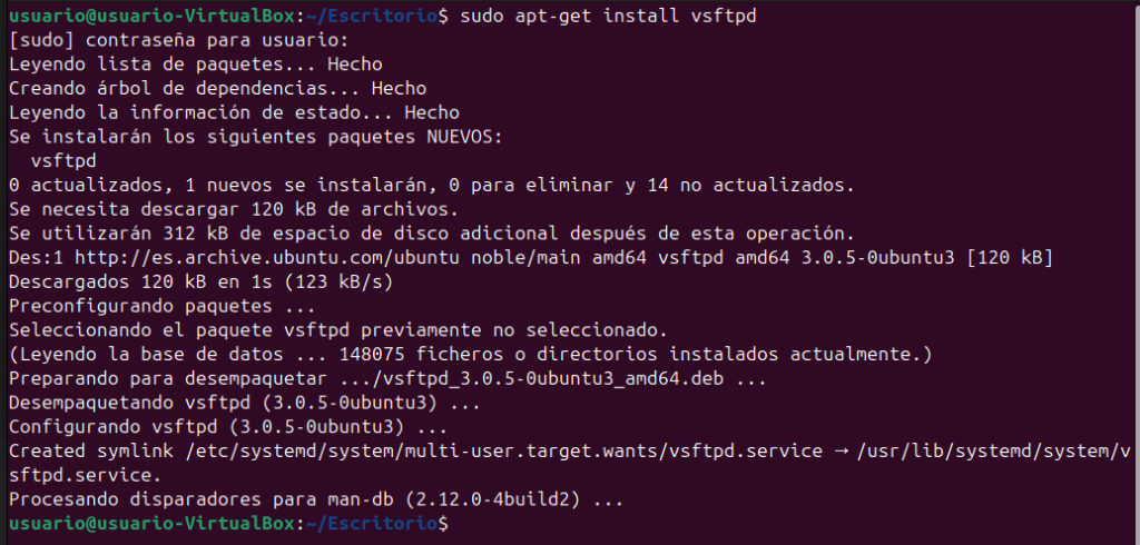 Instalar servidor FTP en Ubuntu 24.04