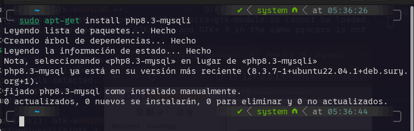 Error phpMyAdmin (No se encontró la extensión mysqli. Revisa la configuración PHP. Revise nuestra documentación para más información.)