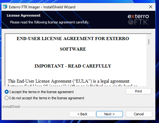 Cómo Instalar FTK Imager en Windows 6 términos de licencia de ftk imager