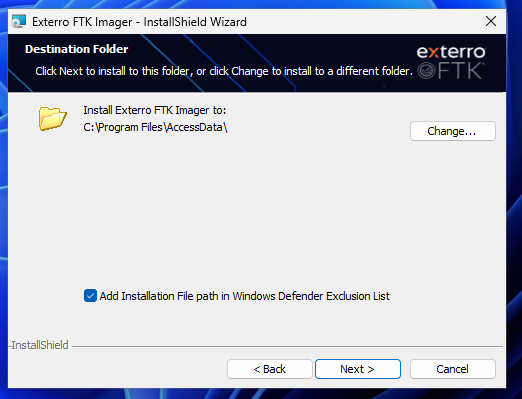 Cómo Instalar FTK Imager en Windows 7 ruta de instalación de FTK Imager