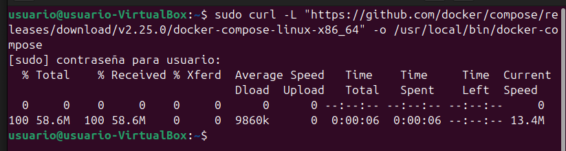 descarga de docker compose desde ubuntu