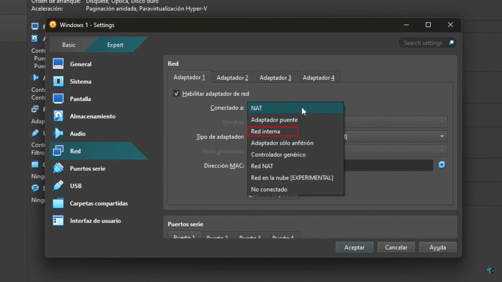 Cómo configurar una red interna en VirtualBox paso a paso