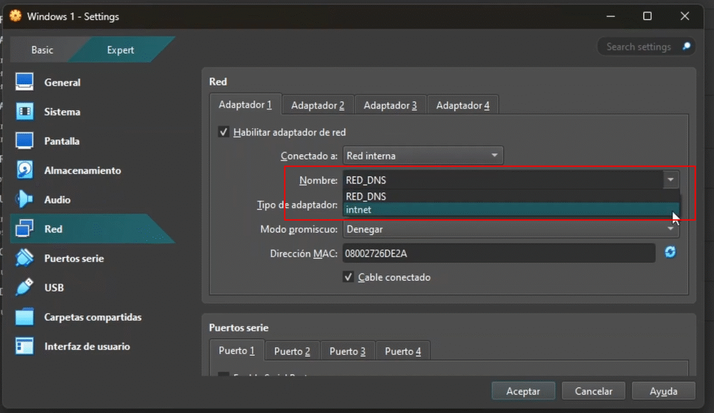 Cómo configurar una red interna en VirtualBox paso a paso